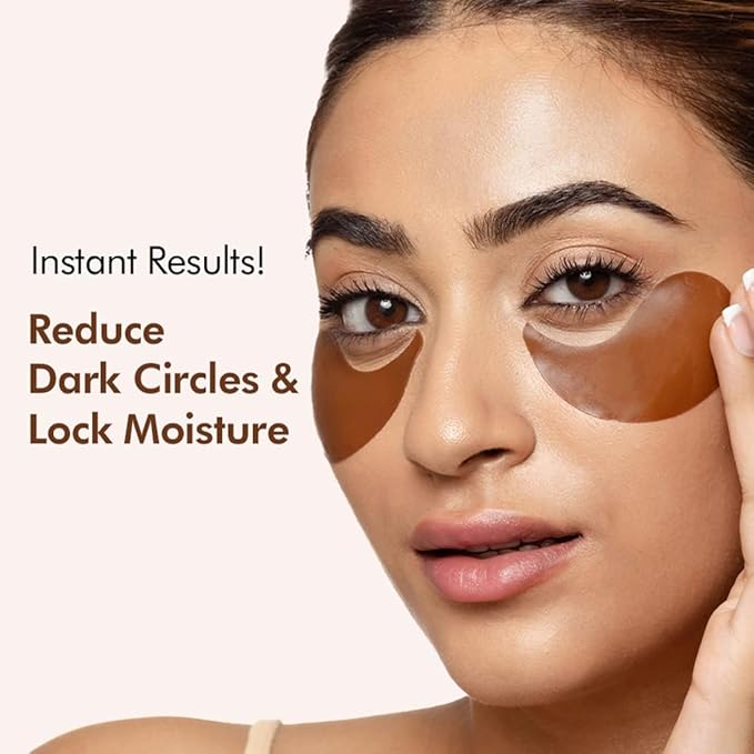 Mcaffeine Coffee Hydrogel Under Eye Patches For Dark Circles & Puffiness Reduction | Caffeine & Hyaluronic Acid | Cooling Eye Patches With Moisture-Lock Technique For 2X Hydration - 30 Pairs | 90G