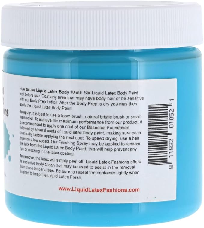 Teal 4 Oz - Liquid Latex Body Paint, Ammonia Free No Odor, Easy On and Off, Cosplay Makeup, Creates Professional Monster, Zombie Arts