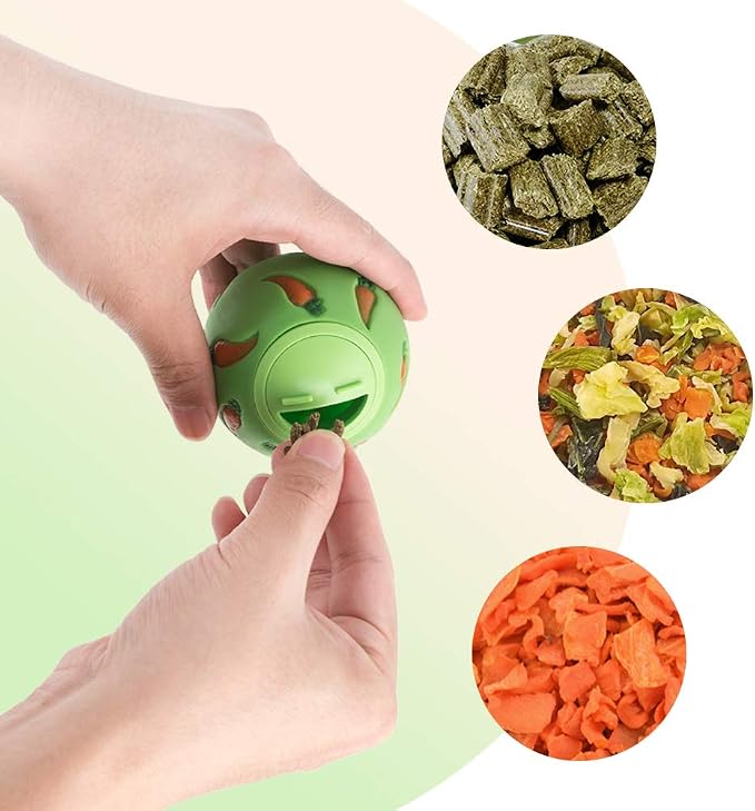 Niteangel Small Animal Treat Ball: Adjustable Treat Dispenser | Encourages Exploration & Reduces Boredom - Snack Ball for Guinea Pigs Rabbits Hedgehogs and Other Small Pets