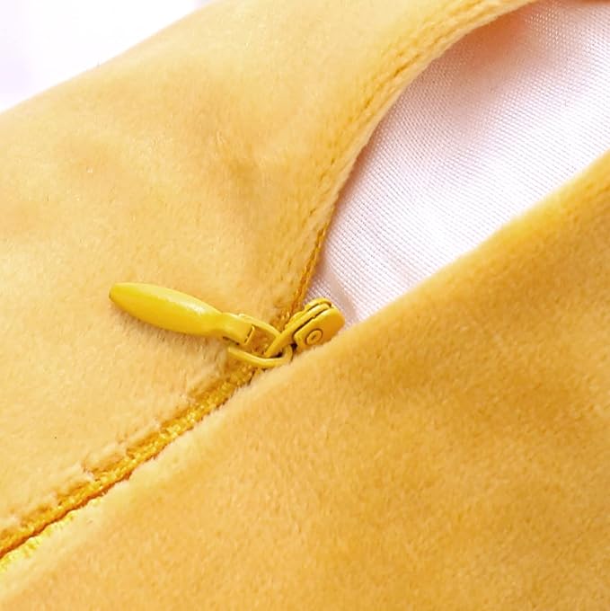 NiNi ALL Yellow Velvet Throw Pillow Covers 20x20 Pack of 2 Decorative Couch | Soft Solid Cushion Squar Pillow Cases for Chair Sofa Bedroom Farmhouse Living room Modern Luxury Home Decor Fall Halloween