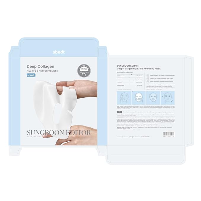 SUNGBOON EDITOR Deep Collagen Hyalu-B5 Overnight Mask Hydrating Mask for Wrinkle Care&Barrier Repair 2,160,000PPB Collagen+Hyaluronic Acid+Panthenol Korean Skincare,4ea Gifts for Women