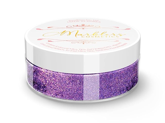 MARBLERS Chunky Natural Mica Powder [Flash Berry Pearl] 0.11oz (3g) | Highly Pigmented | Non-Toxic, Vegan, Cruelty-Free | Eyeshadow, Body Butter, Nail Polish, Nail Art | Party, Body, Face Makeup