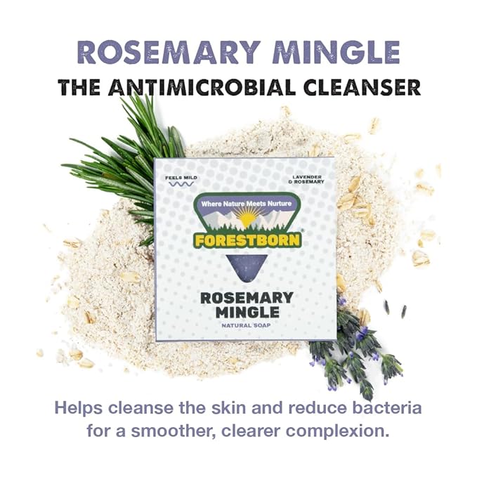 FORESTBORN All Natural, Premium Quality Bar Soap with Mild Texture, 5 oz, Rosemary Mingle - Nurturing Nature and Nourishing Lives