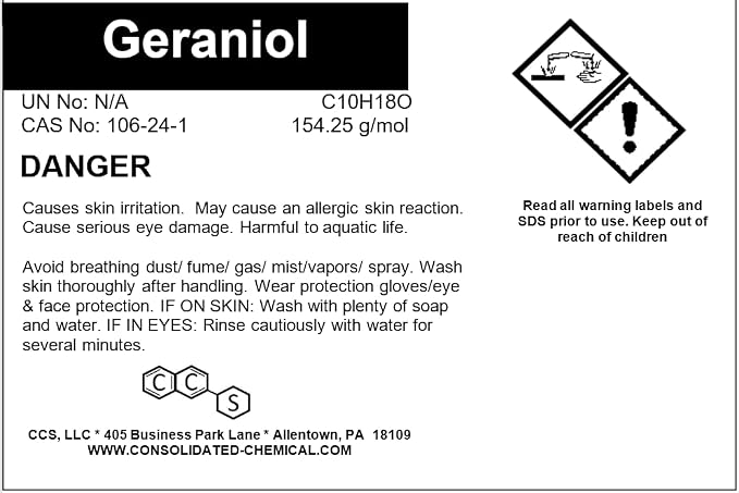 Geraniol High Purity Aroma Compound 30ml (1fl Oz)