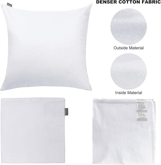Thmyo 4-Pack 100% Cotton Comfortable Solid Decorative Throw Pillow Case Square Cushion Cover Pillowcase Sublimation Blank DIY Pillow Covers(Only Covers,Not Pillow Shams)(26x26inch/66x66cm,White)