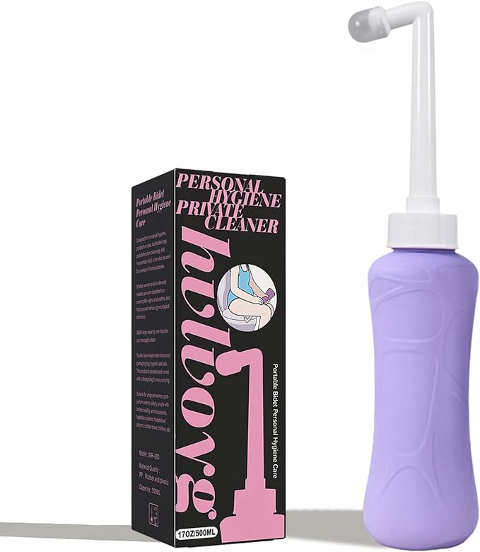 Peri Bottle for Postpartum, Portable Bidet, Perineal Bottle for Postpartum Essential, 17 OZ Upside Down Peri Bottle for Postpartum Recovery, Postpartum Care with Carrying Bag (Purple, L)