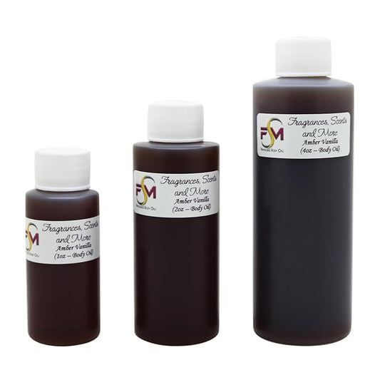 Amber Vanilla Fragrance Oil - 1 Fl Oz Glass Roll On (30ml)