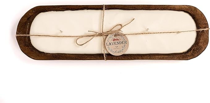Red Barn Candle Company Wood Dough Bowl Candles | 100% Natural Soy Wax & Essential Oil Infused | Odor Eliminating + Pet Safe | Scented Candle Gifts for Men & Women (5-Wick, Lemon Verbena)