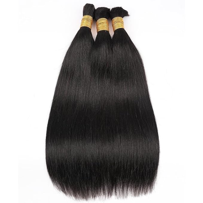 Human Braiding Hair for Boho Braids 18inch Straight Bulk Human Hair Extensions for Braiding No Weft Brazilian Virgin Hair for Black Woman Straight 1 Bundle 100g Natural Black