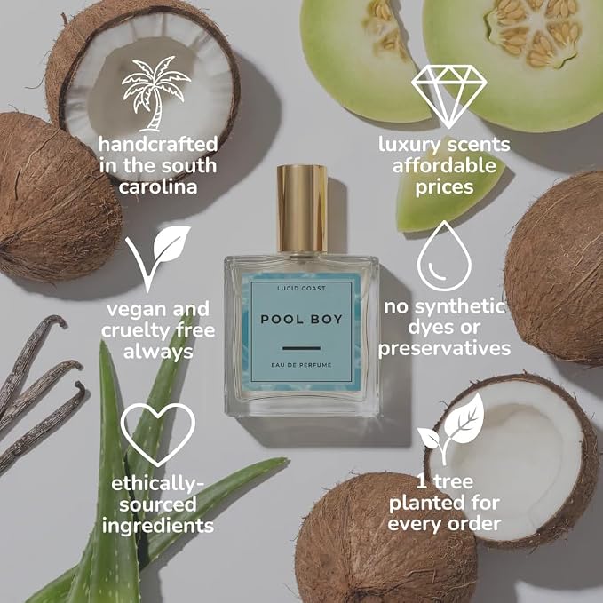 Eau De Parfum Pool Boy - Inspired by VACATION INC. AFTER SUN PERFUME - Classic Aloe Vera Gels, Fresh Tropical Perfume, Unisex Scent of Summer Nights Eau de Toilette, Summer Fragrance