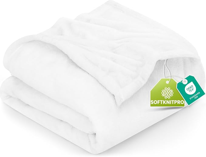 Utopia Bedding Ultra Soft Fleece Bed Blanket King Size White (90x102 Inch) | Microfiber Plush Warm Lightweight Breathable Cozy Blanket Anti-Static, All Season Use, Gift for Women and Men