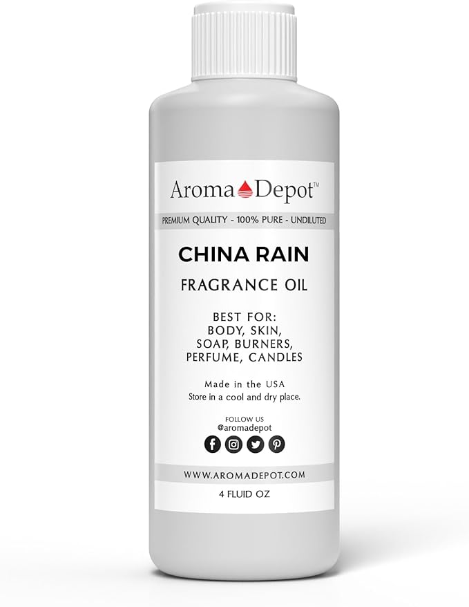 China Rain 4 oz. Fragrance Oil I Perfume I Skin Oil I Scented Oil. DIY Projects Such as Candles, Bath Bombs, Body Butters, Creams & Lotions. Few Drops in The Diffuser, Burners, or Warmers.