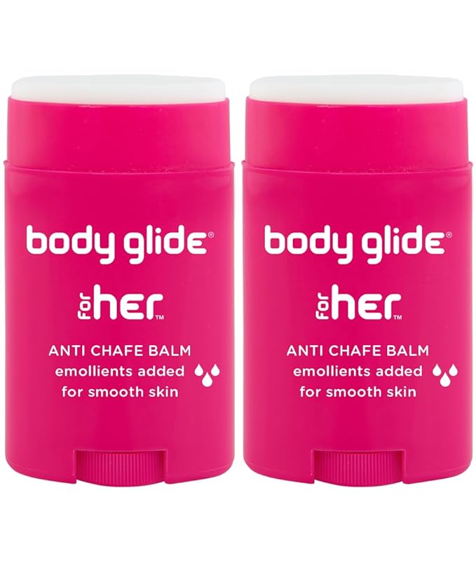 Body Glide For Her Anti Chafe Balm | Chafing stick with added emollients | Great for dry, sensitive skin and/or sensitive areas | Use on chest, bra, butt, groin, arm, and thigh chafing | 1.5oz-2pk