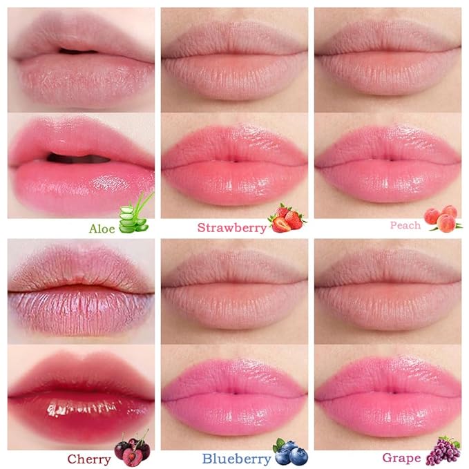 BINGBRUSH 6 Pcs Fruit Color Changing Lipstick Queen,PH Mood Long Lasting Labiales Lip Gloss Lip Balm Tinted Magic Lip Stain Makeup Lipstick Set for Women