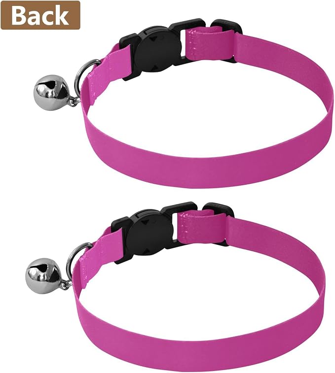 Rose Red Gradient Metal Bell Included Pet Collars 2 Pack Soft Cat Collar