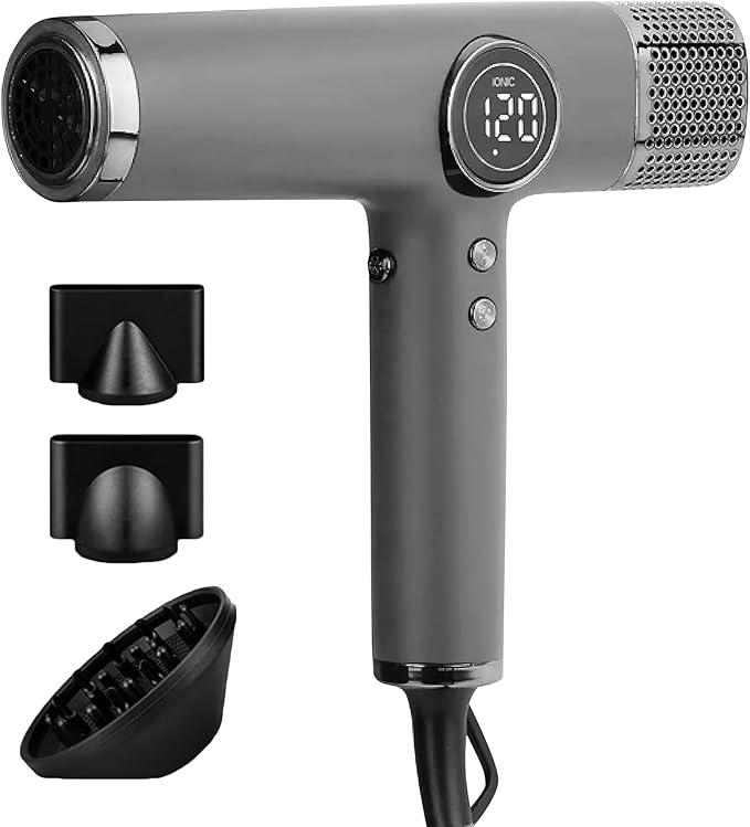 be beautiful extensions Hair Dryer for salon-1800W high Speed Powerful Blow Dryer with a110,000 RPM Lightweight Turbo Heat for Fast Drying (Silver)