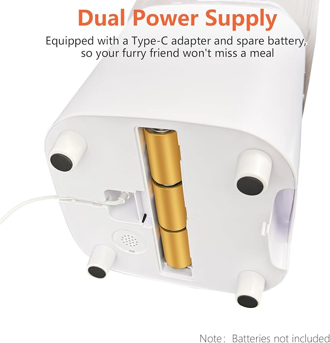 Cat Feeder Automatic, Automatic Cat Feeder WiFi with Remote Feeding Cat Food Dispenser for 2 Cats, 5L Pets Timed Automatic Feeders with Dual Power Supply