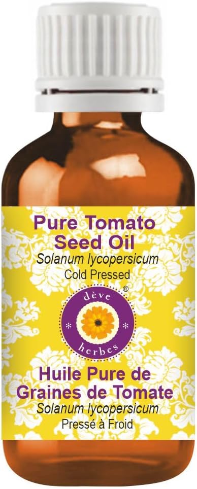 Deve Herbes Tomato Seed Oil (Solanum lycopersicum) | Cold Pressed | Pure | Natural | For Diluting Essential oils | For Skin & Massage | Non-Sticky| Lightweight| Men & Women | 15ml (0.50 oz)