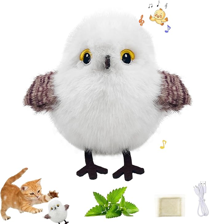 Interactive Cat Toys for Indoor Cats, Flying Bird Toy with Flapping Wings