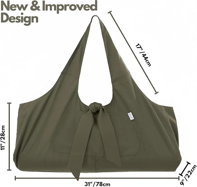 Yogiii Yoga Mat Bag | The ORIGINAL YogiiiTotePRO | Large Yoga Mat Bag or Yoga Mat Carrier with Side Pocket | Yoga Bag Fits Most Size Mats