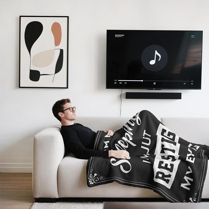 kituzol Birthday Gifts for Men, Funny Gift for Dad, Father's Day Dad Gifts, Retirement Present for Grandpa, Husband Blanket, I'm Not Sleeping, I'm Just Resting My Eyes, Soft Nap Blanket (50" x 60")