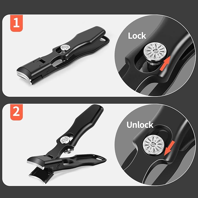 Stocking Stuffers Gifts for Men Adults Seniors, Nail Clippers with Catcher, Christmas Gifts for Men Dad Boyfriend Teens Him, Heavy Duty Clipper with Safety Lock for Mens Women Seniors