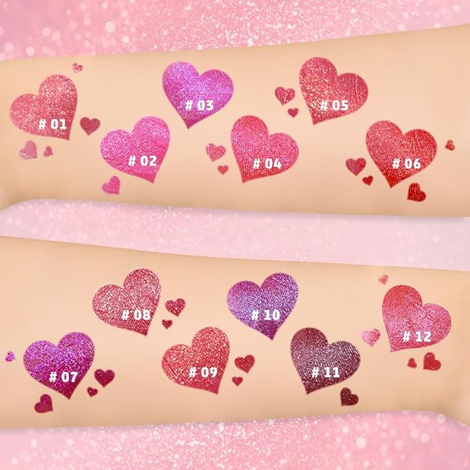 AMY'S DIARY Glitter Liquid Lipstick, Shimmer Metallic Lip Gloss, Long-Lasting Waterproof Lip Color, High Shine Sparkle Makeup,Lip makeup for woman (Burnt Coral Glow5#)