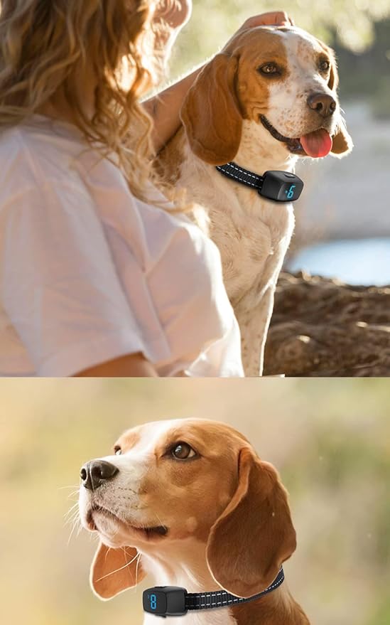 Dog Bark Collar,Rechargeable Smart Barking Collar, Anti Barking Training Collar with Sensitivity Beep Vibration Shock, Bark Shock Collar for Large Medium Small Dogs