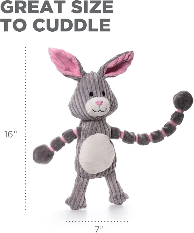 Outward Hound by Charming Pet Thunda Tugga Bunny Plush & Squeaky Dog Tug Toy