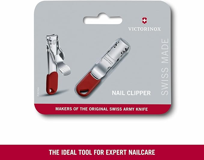 Victorinox Unisex Nail Clipper SS Red Lanyard Hole Blister, Standard