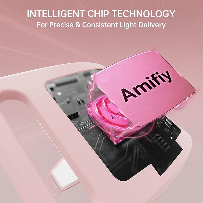 Red Light Therapy for Eyes, LED Eye Mask for Under Eye Bags, Puffiness & Dark Circles, Infrared Light, Women/Men Anti-Aging Rejuvenation Skincare in 3 Mins A Day, Auto-timing, Pink
