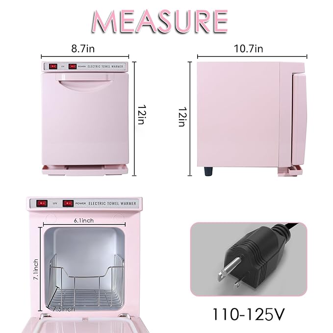 Hot Towel Warmer for Spa, 5.5L Thermostatic Towel Heater, 2-in-1 Professional Mini Towel Warmer, Beauty Salon and Spa Towel Warmers for Facial.(5.5L-Pink)