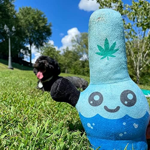 Water Pipe Dog Toy Funny Stuffed Squeaker Chew Weed Plush for Puppies