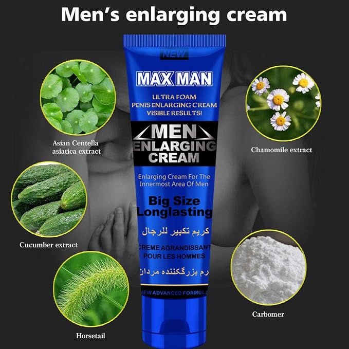 Men's Massage Cream Penis Becomes Longer Thicker Enhancement Men Energy for Care Delay Performance Boost Strength (50g) (3 Color Set)