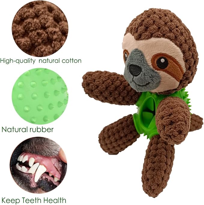 Squeaky Dog Toys, Interactive Durable Plush Pet Toys,Food Dispensing Toy,Funny Rubber Chew Puzzle Toy for Puppy Middle Large Dogs