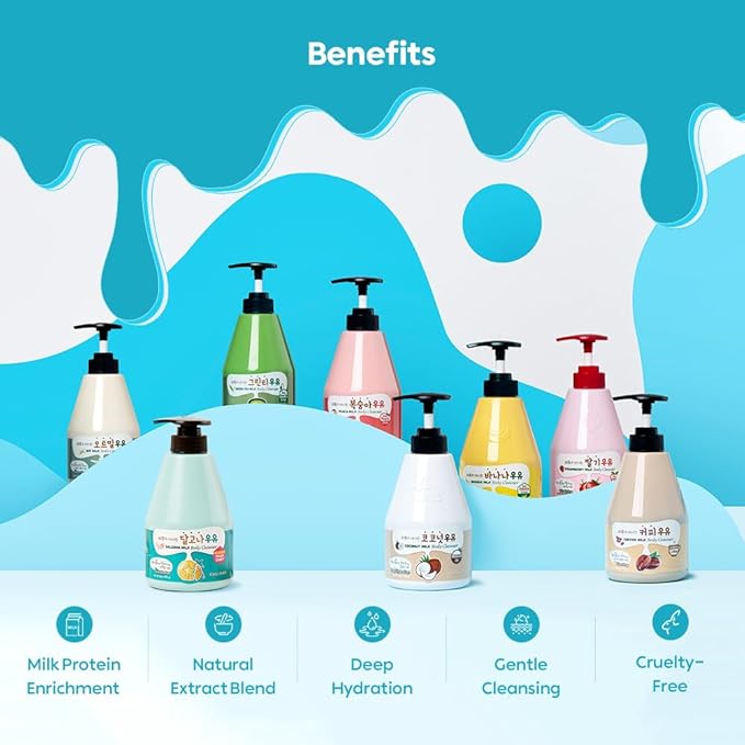 Kwailnara Yuja Milk Body Wash (19.75 Fl Oz) – Korean Body Cleanser for Radiant & Refreshed Skin | Milk Protein, Royal Jelly & Brightening Yuja Extract | Paraben-Free with Gentle Bubbles