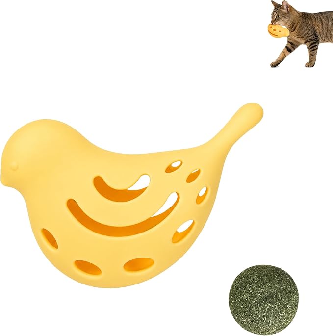 Cat Treat Puzzle Toy, Cat Puzzle Feeder with Refillable Catnip Ball