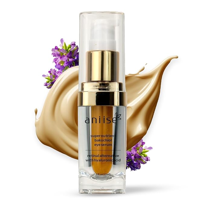 Bakuchiol Eye Serum – Natural Retinol Alternative with Hyaluronic Acid, Vitamins C & E – Hydrating & Under Eye Serum for Fine Lines, Dark Circles & Puffiness – 0.5 fl oz (15 mL)