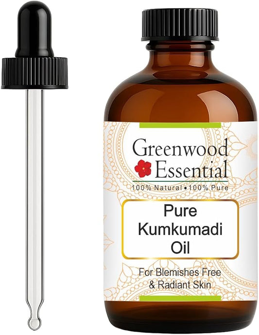 Greenwood Essential Pure Kumkumadi Oil with Glass Dropper 120ml (4 oz)