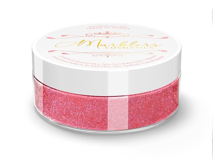 MARBLERS Glitter Mica Powder [Peachy Punk] 0.14oz (4g) | Glitter Mica | Highly Pigmented | Non-Toxic, Vegan, Cruelty-Free | Eyeshadow, Body Butter, Nail Polish, Nail Art | Party, Body, Face Makeup