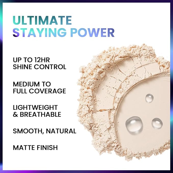 Loose Setting Powder - Translucent Finishing Powder for Face With Built-in Puff, Oil Control & Pore Blurring, Soft Matte Makeup, Vegan & Long Lasting, Tan Beige 07 (0.21 oz)