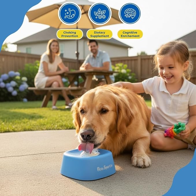Slow Feeder Dog Bowls, Dog Licking Bowl with Ball, Interactive Puzzle Toy
