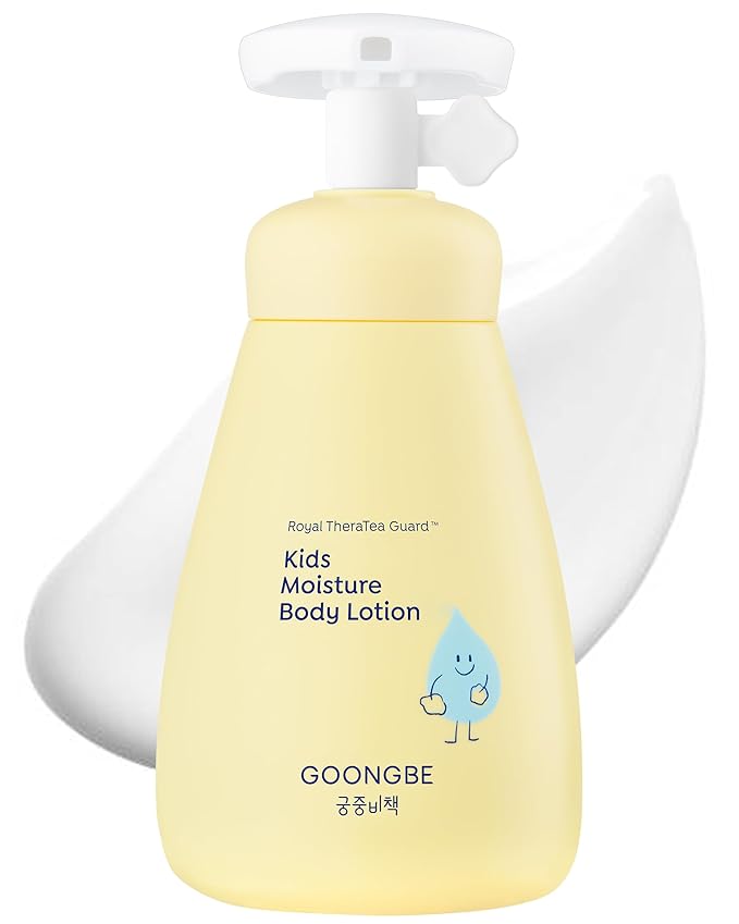 GOONGBE Kids Moisture Body Lotion – 24hr Hydrating Daily Moisturizer for Dry Sensitive Skin – Triple Lipid Complex (Ceramide, Squalane, Cica) – Fast-Absorb Non-Sticky, Allergen-Free 8.45oz