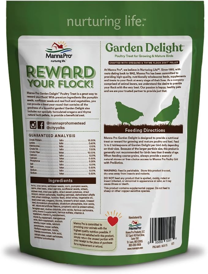 Manna Pro Garden Delight Chicken Treat with Vegetables & Herbs, 2.25 lb