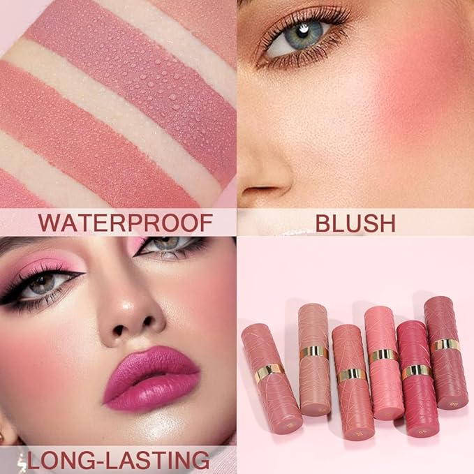 6 Pcs Nude Pink Brown Rose Red Purple Matte Lipstick Set for Women Long Lasting Waterproof Moisturizing Lipsticks for Older Women 24 Hours Lip Stick Lip Stain Makeup Gift Kit,Lip Makeup Vegan