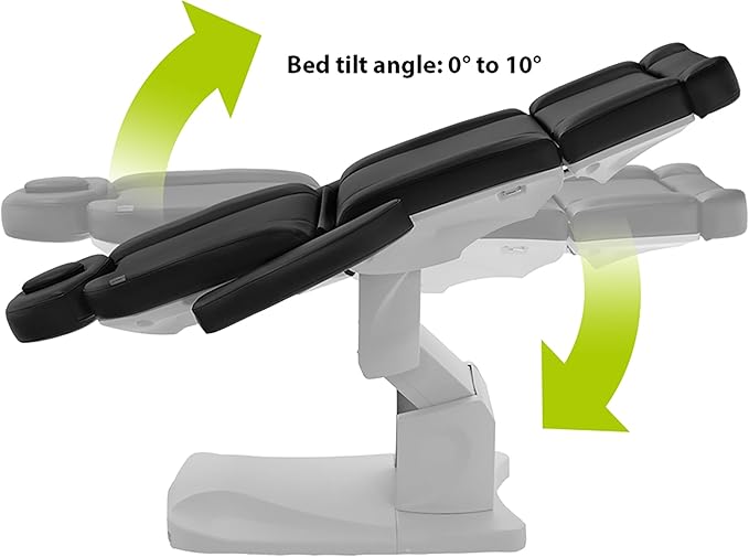 SKINACT Bellage Electric Treatment Table (Chair) 4 Electric Adjustable Motors (Black)