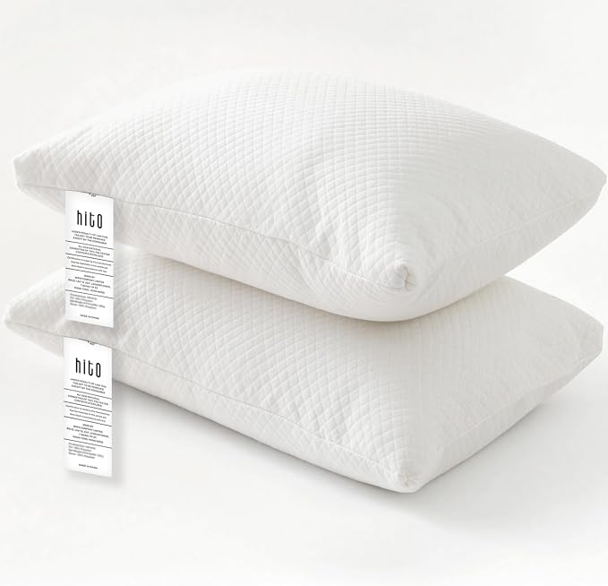 HITO Hotel Pillows Bed Pillows King Size Set of 2-100% Virgin Material Down Alternative Pillow - Soft Support for Back, Stomach, Side Sleepers