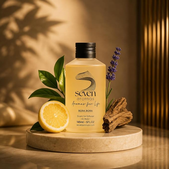 SevenAromas Bora Bora | 45ml 1.5oz Hotel Scent Diffuser Oil | Aquatic | Ginger, Lavender & Cedar Amber | Luxury Home Aromatherapy (Bora Bora)