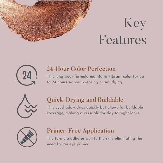 dome BEAUTY Eye Jewels 24-Hour Eye Shadow Vegan, Cruelty-Free Long-Lasting Cream Eyeshadow, Radiant Finish Eye Makeup for All Skin Tones, Easy-to-Blend, Smudge-Proof, Chocolate Diamond .15 fl oz