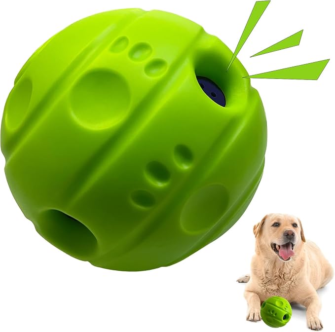 Dog Toys Ball, Interactive, XL, 5.51 in (14 cm) | No Paint, Gibbering Sound, Surface Concave Lines